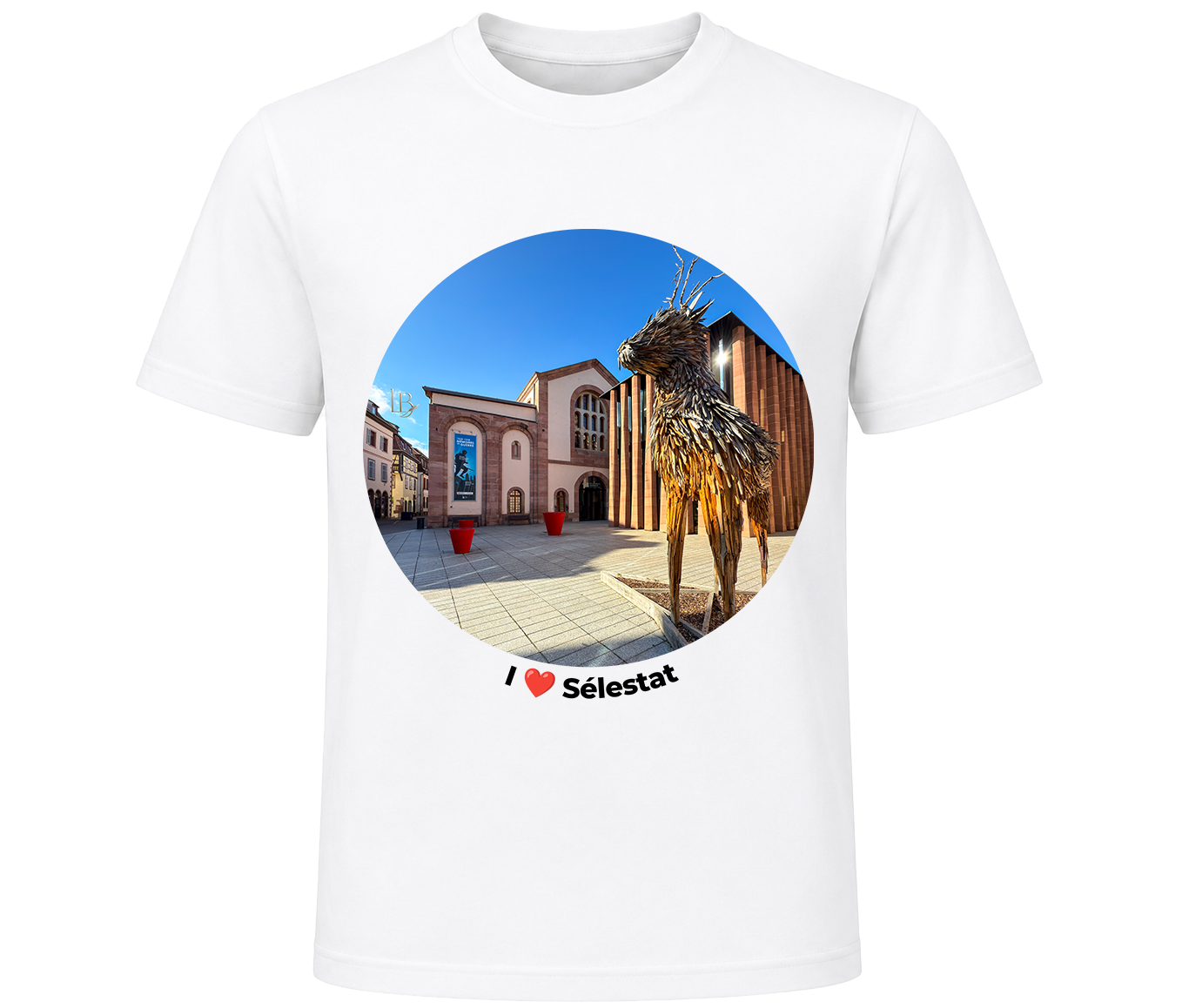 Bibliothèque Humaniste - T-shirt Blanc T-shirt Bibliothèque Humaniste de Sélestat (par Laurence Brugger) – Image 1