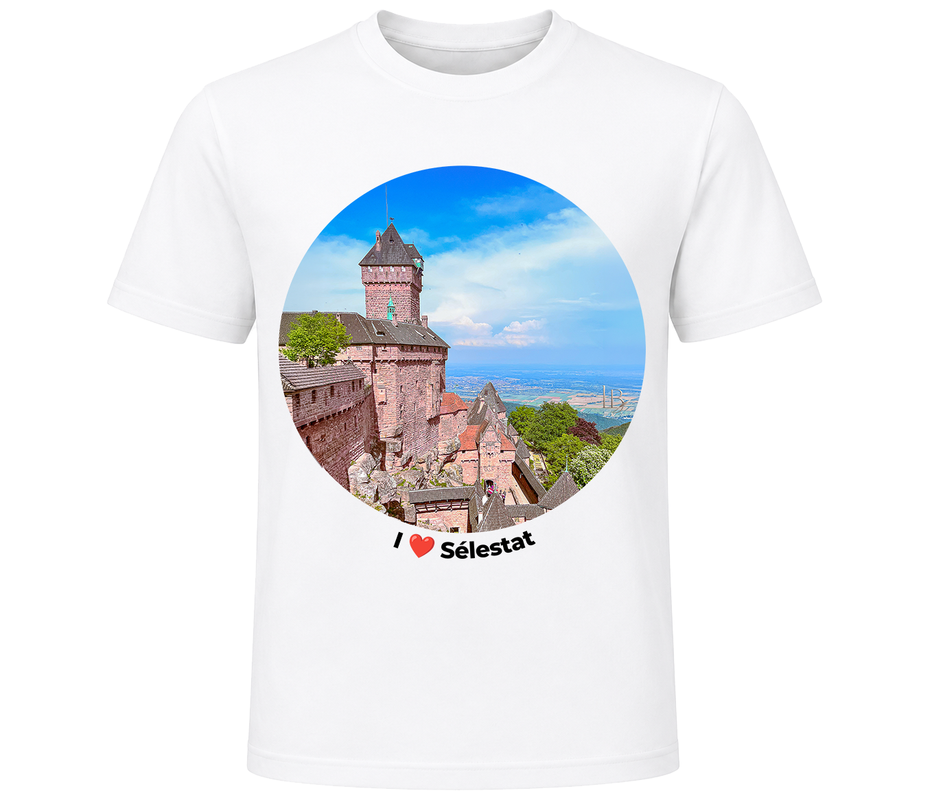 HK - T-shirt Blanc T-shirt Haut Koenigsbourg (par Laurence Brugger) – Image 1