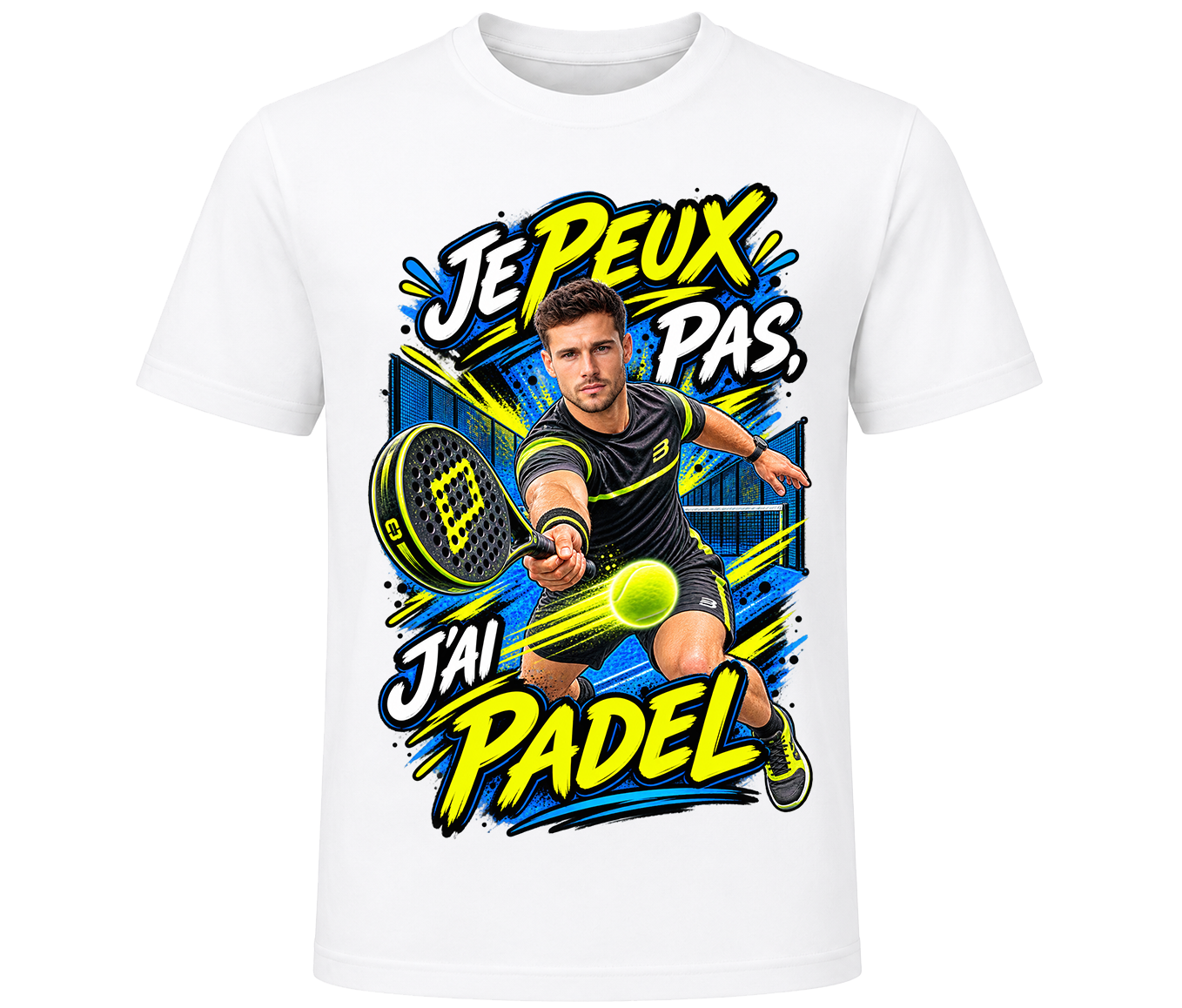 T-shirt blanc Padel à personnaliser T-shirt blanc Padel à personnaliser