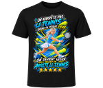 T-shirt noir Tennis à personnaliser
